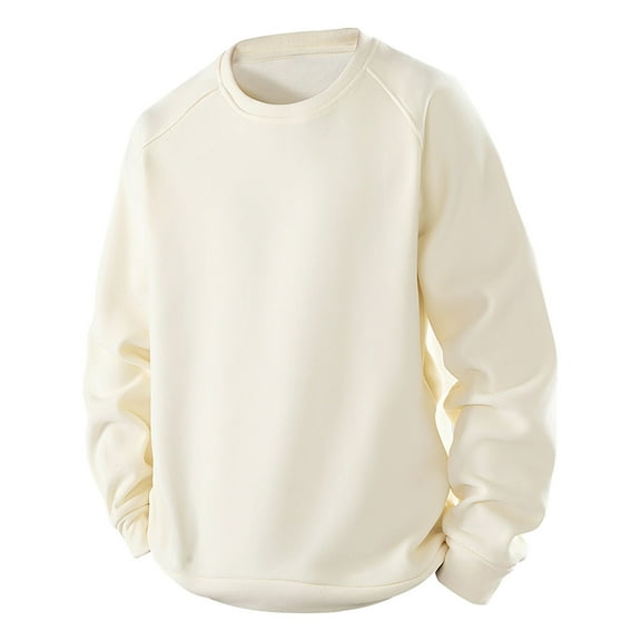 ShomPort T-Shirts for Men Long Sleeve Oversized Crewneck Solid Color Basic Tops Lightweight Athletic Blouses