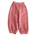 thumbnail image 1 of ShomPort Toddler Baby Boy Girl Cotton Linen Long Pants Solid Color Elastic Basic Bloomers Trousers Kids Casual Joggers, 1 of 4