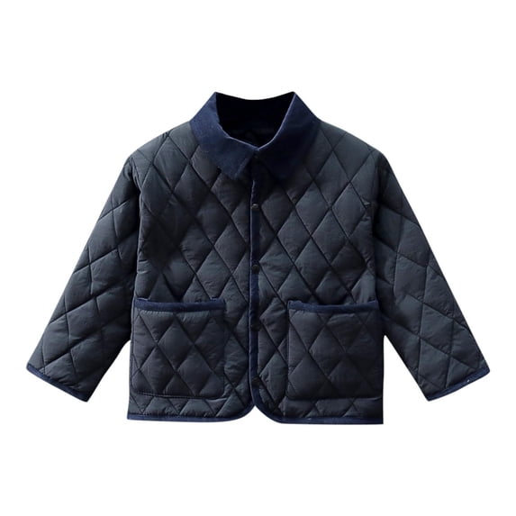 ShomPort Toddler Boys Coat Button down Lapel Texture Cotton Jackets with Deep Pockets Casual Warmth Outwear