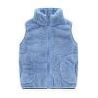 ShomPort Toddler Boys Girls Vest Sherpa Fleece Waistcoat Zip Up Sleeveless Jacket with Pockets