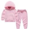 thumbnail image 1 of ShomPort Toddler Kids 2 Piece Outfit Cotton Long Sleeve Hooded Sweatshirt and Jogger Pants Set for Boys Girls, 1 of 5