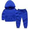 ShomPort Toddler Kids 2 Piece Outfit Cotton Long Sleeve Hooded Sweatshirt and Jogger Pants Set for Boys Girls