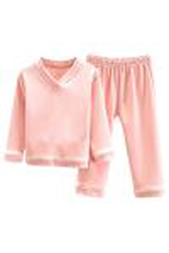 Toddler Kids Boys Girls Underwear Set 2 Piece Warm Fleece Baselayer Tops and Bottoms Outfits