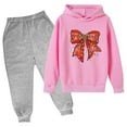 thumbnail image 1 of ShomPort Toddler Sweatsuit Solid Color Long Sleeve Hooded Sweatshirts and Jogger Sweatpants Girls' Clothing Sets, 1 of 2