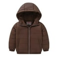 thumbnail image 1 of ShomPort Toddler Thick Padded Winter Coats Boys Girls Solid Color Lightweight Hooded Puffer Jacket, 1 of 9