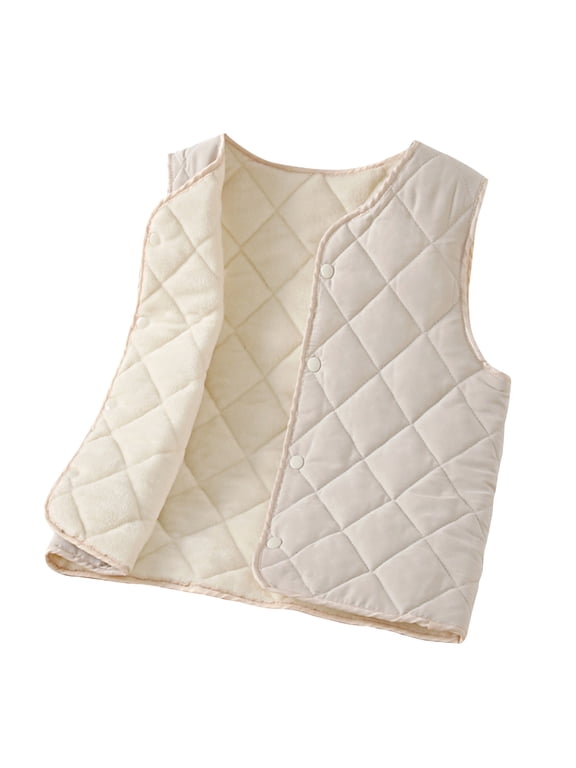 Toddler Vest Solid Color Lightweight Vest Winter Padded Warm Outwear Jacket 3M-5Y