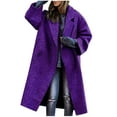 thumbnail image 1 of ShomPort Trench Coats for Women Winter Fashion Lapel Collar Open Front Long Jacket Warm Outdoor Coat, 1 of 6