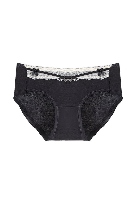 Underwear for Womens Ribbon High-Rise Waist Full Coverage Cute Panties Breathable Triangle Briefs