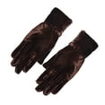 thumbnail image 1 of ShomPort Velvet Gloves for Womens Pleated Full Finger Casual Lightweight Thick Party Evening Warm Soft Cozy Gloves, 1 of 3