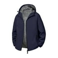 thumbnail image 1 of ShomPort Waterproof Coats for Mens Fleece Lined Zip Up Long Sleeve Hooded Jackets with Pockets Solid Color Thickened Ski Overcoats, 1 of 3