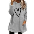 thumbnail image 1 of ShomPort Weighted Hoodie Long Sleeve Hooded Fuzzy Sweatshirt Womens Winter Fleece Sweater With Pockets, 1 of 5