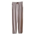 thumbnail image 1 of ShomPort Wide Leg Pants for Women Causal Elastic Waist Loose Comfy Long Pants Relax Cotton Blend Pajama Pants (Khaki 25), 1 of 3