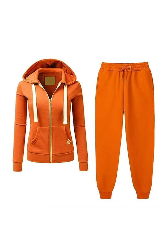 Women 2 Piece Outfits Tracksuit Casual Loose Zip up Hoodie Sweatsuits Joggers Long Pant Set