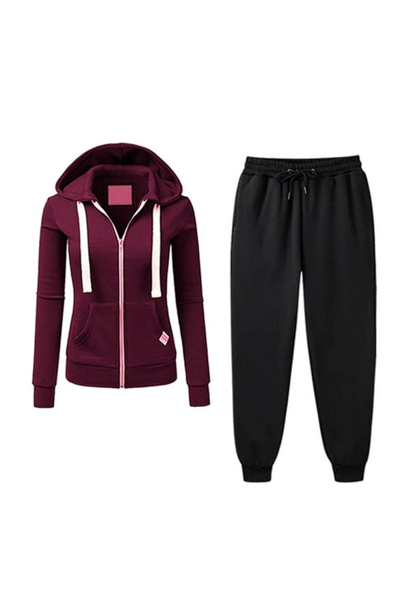 Women 2 Piece Outfits Tracksuit Casual Loose Zip up Hoodie Sweatsuits Joggers Long Pant Set