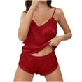 thumbnail image 1 of ShomPort Women Cami Pajama Set Sleepwear Lace Trim Shorts and Sleeveless Tank Tops Pjs Sets Loungewear, 1 of 4