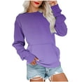 thumbnail image 1 of ShomPort Women Crewneck Gradient Color Sweatshirt Casual Fall Long Sleeve Shirt with Pocket, 1 of 6