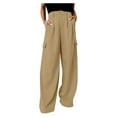 thumbnail image 1 of ShomPort Women High Waist Casual Wide Leg Long Palazzo Pants Business Office Straight Trousers, 1 of 8