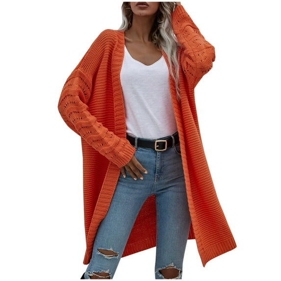 ShomPort Women Long Sleeve Knit Sweater Cardigan Fall Oversized Open Front Lounge Wear Cardigans Coat
