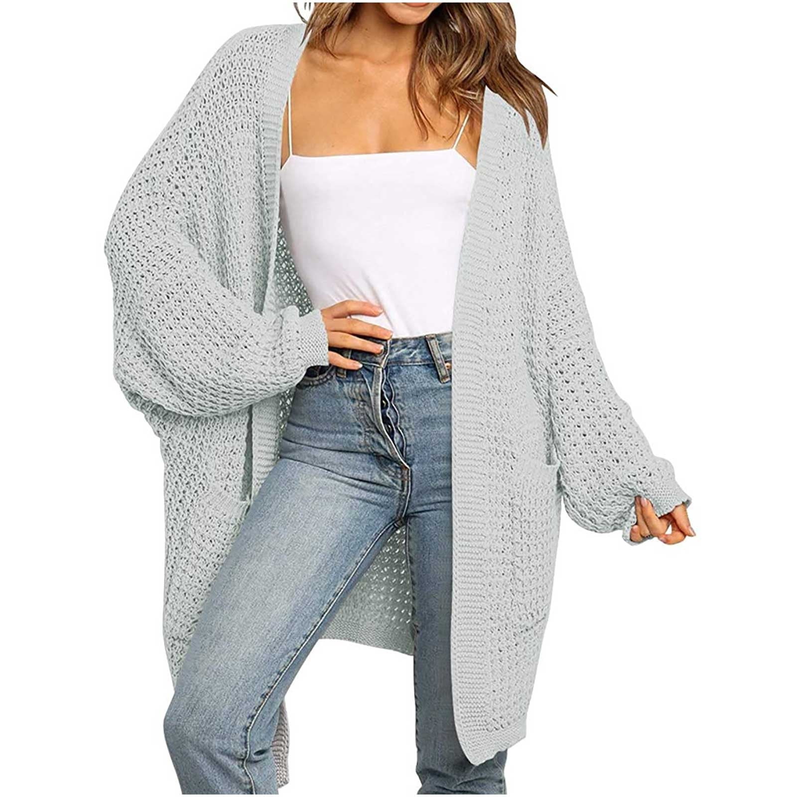 ShomPort Women Long Sleeve Knit Sweater Cardigan Fall  Oversized Open  Front Lounge Wear Cardigans Coat