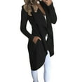 thumbnail image 1 of ShomPort Women Oversized Cardigan Lapel Coat Casual Loose Jacket Long Sleeve Open Front Winter Fall Clothes Trendy, 1 of 9