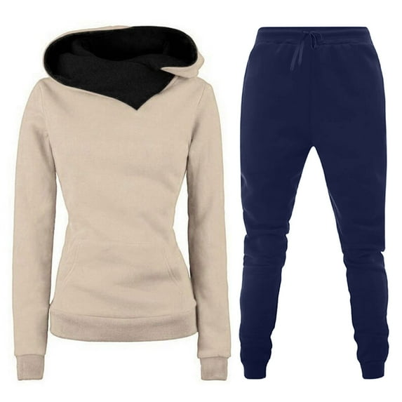 ShomPort Women Two Piece Athletic Set Long Sleeve Pockets Pullover Hoodie Sweatpants Sport Jogger Sweatsuit
