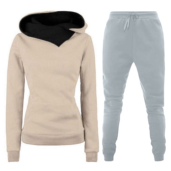 ShomPort Women Two Piece Athletic Set Long Sleeve Pockets Pullover Hoodie Sweatpants Sport Jogger Sweatsuit