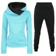 thumbnail image 1 of ShomPort Women Two Piece Athletic Set Long Sleeve Pockets Pullover Hoodie Sweatpants Sport Jogger Sweatsuit, 1 of 3