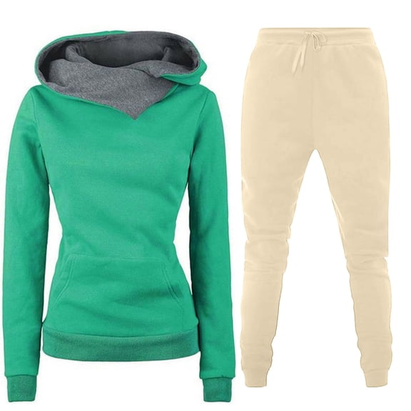 ShomPort Women Two Piece Athletic Set Long Sleeve Pockets Pullover Hoodie Sweatpants Sport Jogger Sweatsuit