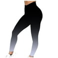 thumbnail image 1 of ShomPort Women Yoga Pants Gradient Color Elastic High Waist Skinny Leggings Soft Workout Running Workout Trouser, 1 of 5