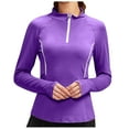 thumbnail image 1 of ShomPort Women's 1/4 Zip Pullover Long Sleeve Shirts Quick Dry Lightweight Hiking Athletic Workout Shirt Tops, 1 of 9