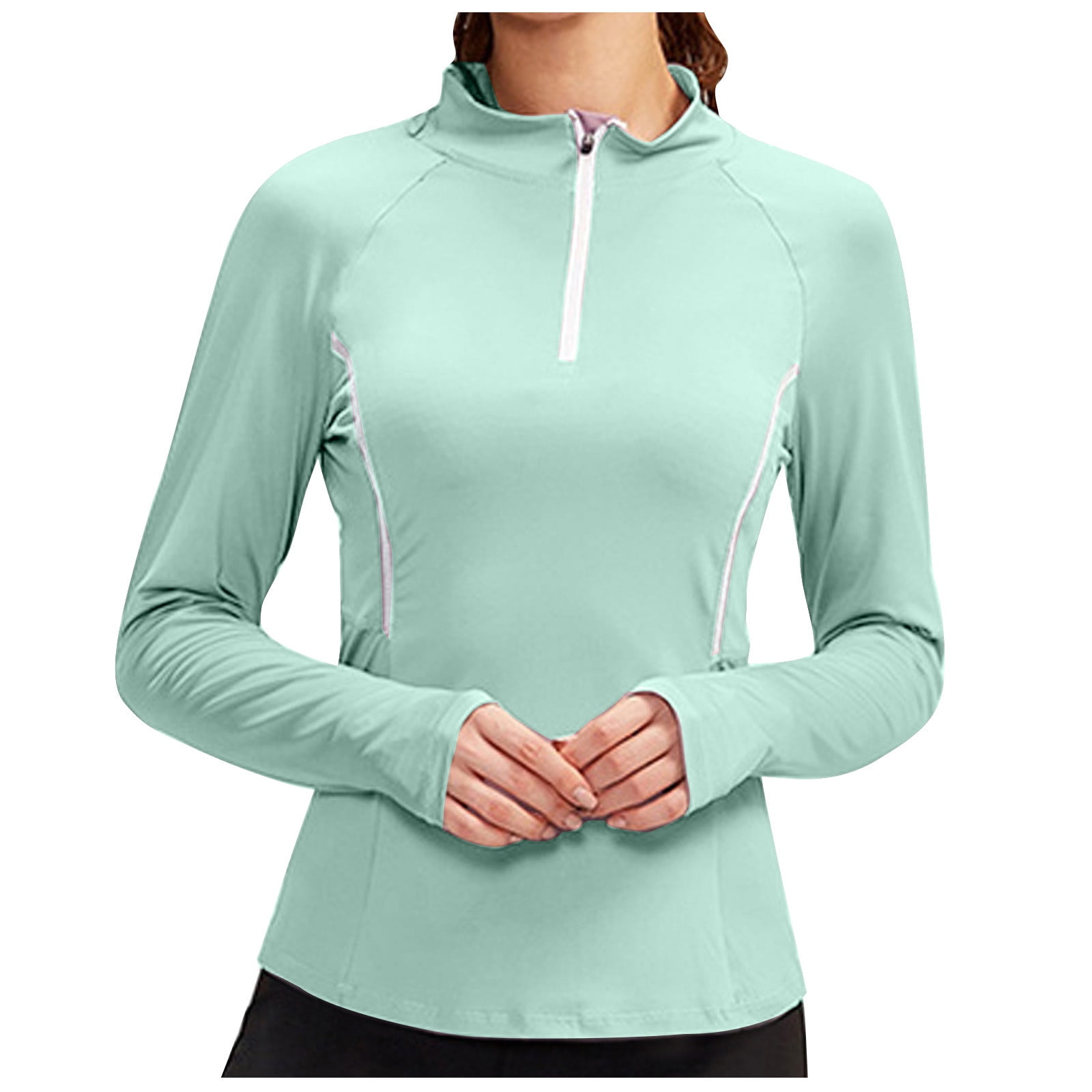 ShomPort Women's 1/4 Zip Pullover Long Sleeve Shirts Quick