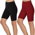 thumbnail image 1 of ShomPort Women's 2 Pack Shorts Underwear Soft Biker Short Comfy Leggings Long Boyshorts Bottoms, 1 of 4
