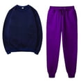thumbnail image 1 of ShomPort Women's 2 Piece Athletic Sets Fall Solid Color Crewneck Sweatshirt & Drawstring Waist Joggers Sweatpants Set, 1 of 5
