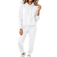 thumbnail image 1 of ShomPort Women's 2 Piece Hooded Lounge Set Long Sleeve Pockets Tops and Jogger Loose Running Workout Tracksuits, 1 of 7