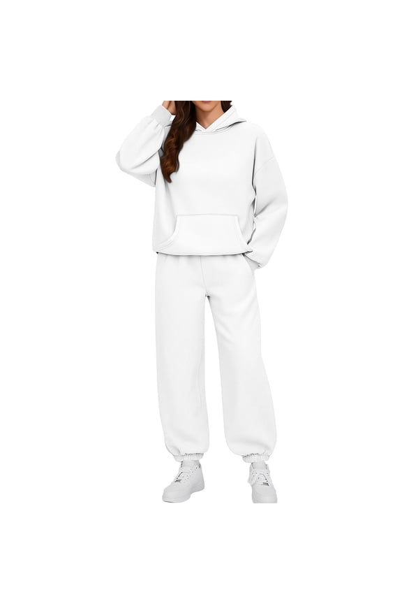 Women's 2 Piece Set Hoodies Sweatpants Soft Jogging Workout Tracksuits with Pockets Lounge Outfits
