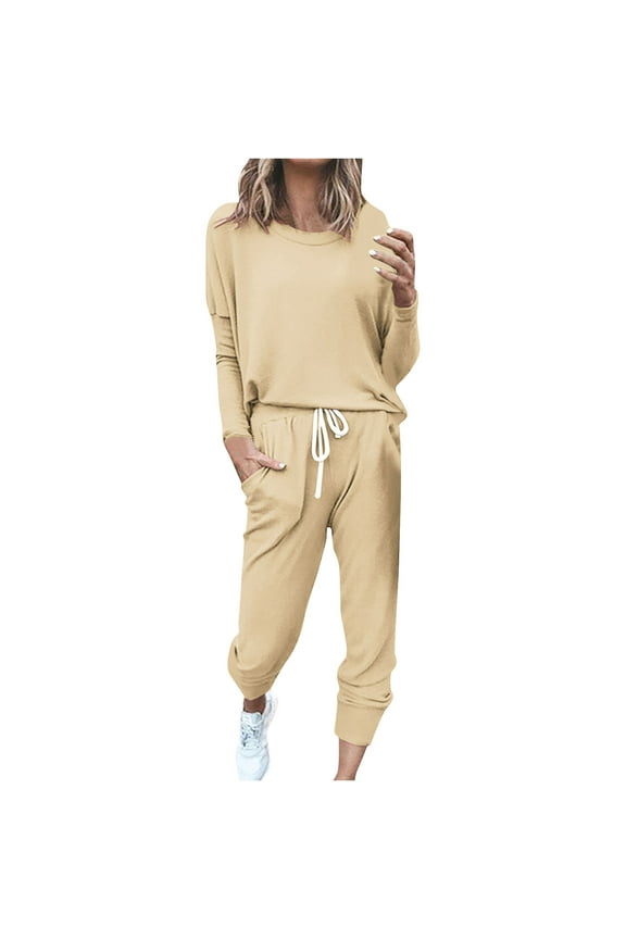 Women's 2 Piece Set Spring/Summer Soft Jogging Workout Tracksuits with Pockets Lounge Outfits