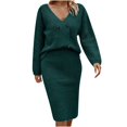 thumbnail image 1 of ShomPort Women's 2 Piece Skirt Outfits Long Sleeve Knit Pullover Bodycon Midi Skirt Fall Winter Sweater Dresses Set, 1 of 4