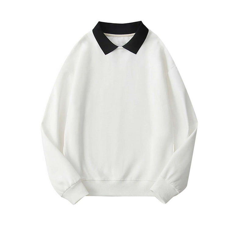 Collared crew neck sweatshirt hotsell