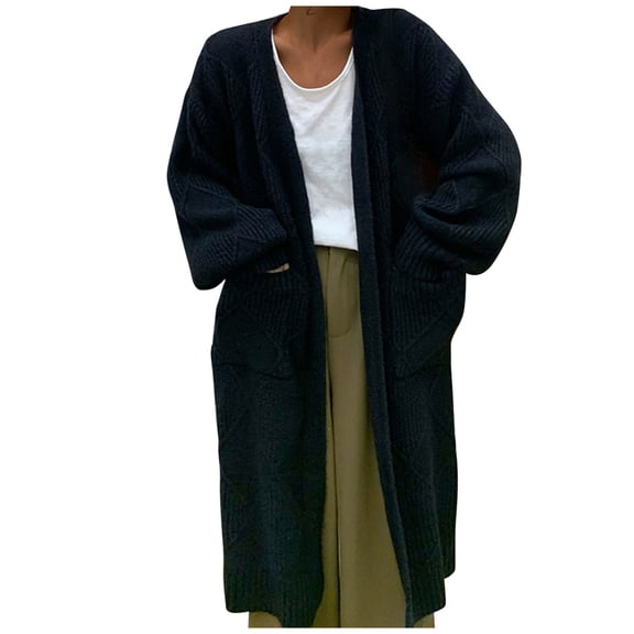 ShomPort Women's Fall Winter Cardigan Long Sleeve Open Front Casual Loose Soft Knit Cardigan Sweater Outerwear