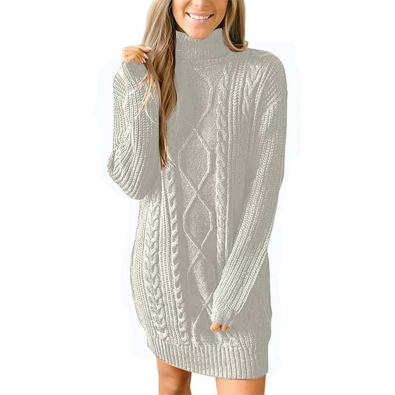 ShomPort Women's Fashion Casual Long Sleeve Thick Cable Knit Sweaters Fall Winter Long Pullover