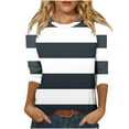 thumbnail image 1 of ShomPort Women's 3/4 Sleeve Crewneck Sweatshirts Color Blocked Striped Pullover Shirts Fall Casual Fashion Tunics Top, 1 of 5