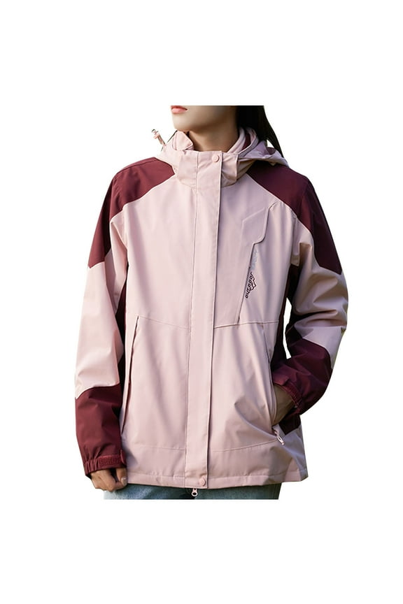 Women's 3-in-1 Ski Outdoor Jacket with Removable Hood Windproof Snowboarding with Inner Warm Fleece Coat