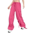 thumbnail image 1 of ShomPort Women's Baggy Cargo Pants Streetwear Low Waist Drawstring Sweatpants with Multi-pocket, 1 of 7