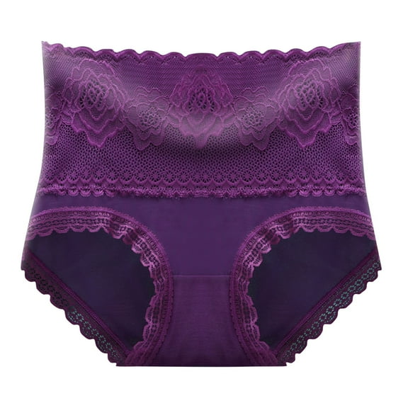 ShomPort Women's Briefs High Waisted Floral Lace Underwear Comfortable Breathable Hipster Panties