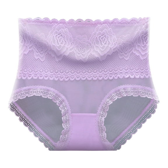 ShomPort Women's Briefs High Waisted Floral Lace Underwear Comfortable Breathable Hipster Panties