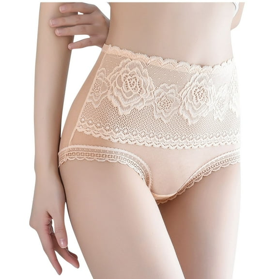 ShomPort Women's Briefs High Waisted Floral Lace Underwear Comfortable Breathable Hipster Panties