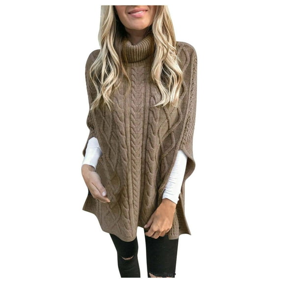 ShomPort Women's Cable Knit Sweaters Long Sleeve Turtleneck Pullover Tops Knitwear Fall Trendy Sweaters