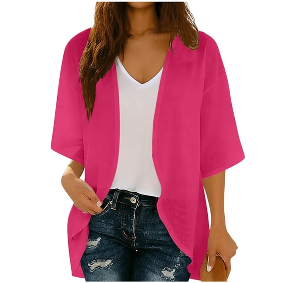 ShomPort Women's Cardigans Spring Summer Lightweight Open Front Cover Ups Shrugs Wrap Cardigan