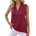 thumbnail image 1 of ShomPort Women's Casual Cotton Linen Tank Tops Summer Breathable V-Neck Sleeveless Shirts Blouses, 1 of 8
