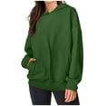 thumbnail image 1 of ShomPort Women's Casual Cropped Hoodies Long Sleeve Solid Color Pullover Tops Loose Sweatshirt with Pocket, 1 of 8